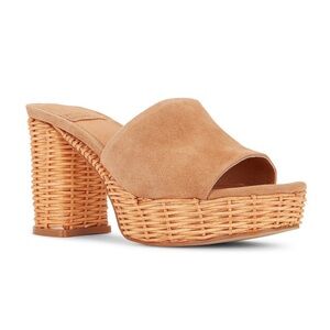 Jeffrey Campbell Magda Platform Mule in Tan Suede Size 8